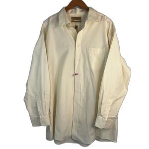 Roundtree & Yorke Gold Label 80's Non Iron Pinpoint Cotton Button Up Sz 17.5/34